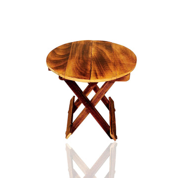Adorn World Folding Side Table | Wooden Coffee Table | Center Table | Bedside Table | Table for Living Room Bedroom Sitting Stool Walnut | Table for lamp,Books,flover Pot,showpieces or Sitting (Brown)