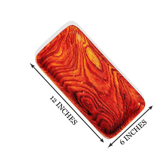 Adorn World Wooden Serving Tray | Walnut Wooden Tray Solid Wood Serving Tray Bathroom Tray Rectangle Small Platter Tea Tray Coffee Table Tray (12X6in)